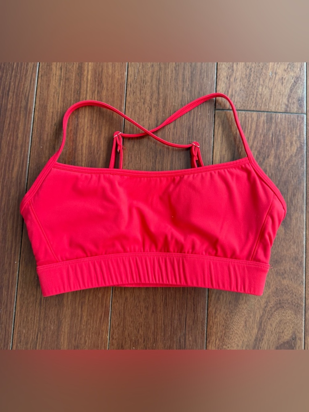 Bright Coral Red Stretch Fabric Top